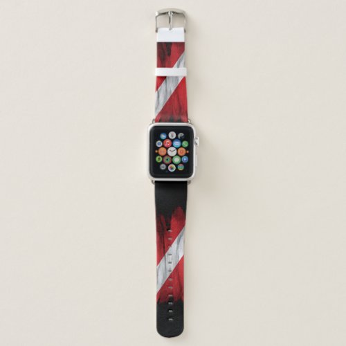 Diver Down flag brush stroke, Dive flag Apple Watch Band