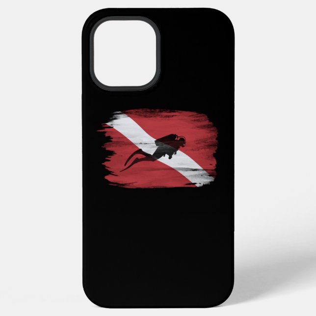 Diver Down flag brush stroke, Dive flag Iphone Case (Back)