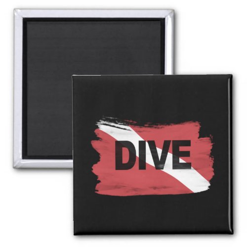 Diver Down flag brush stroke Dive flag Magnet