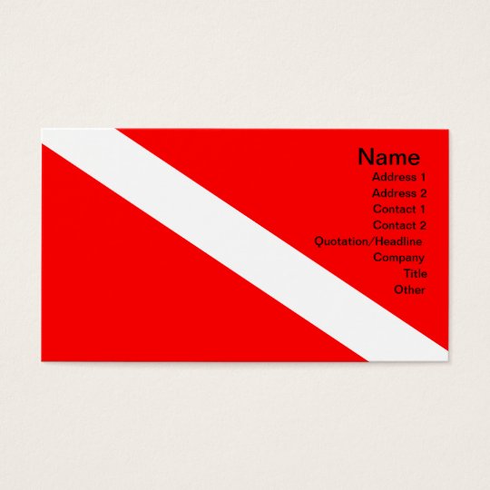 Diver Down Flag Business Card