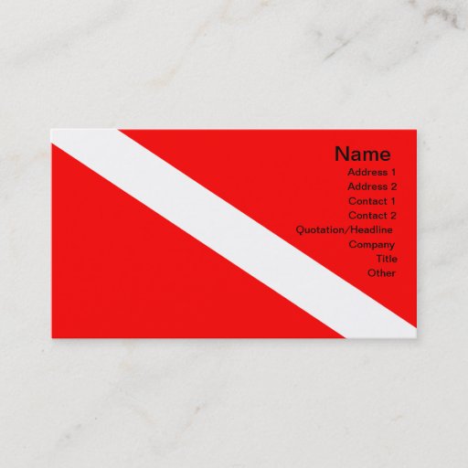 Customizable Diver Down Flag Business Card Template