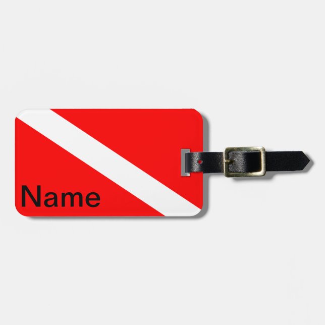 Diver Down Flag Luggage Tag (Front Horizontal)