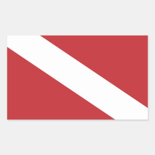 Diver Down Flag Rectangular Sticker