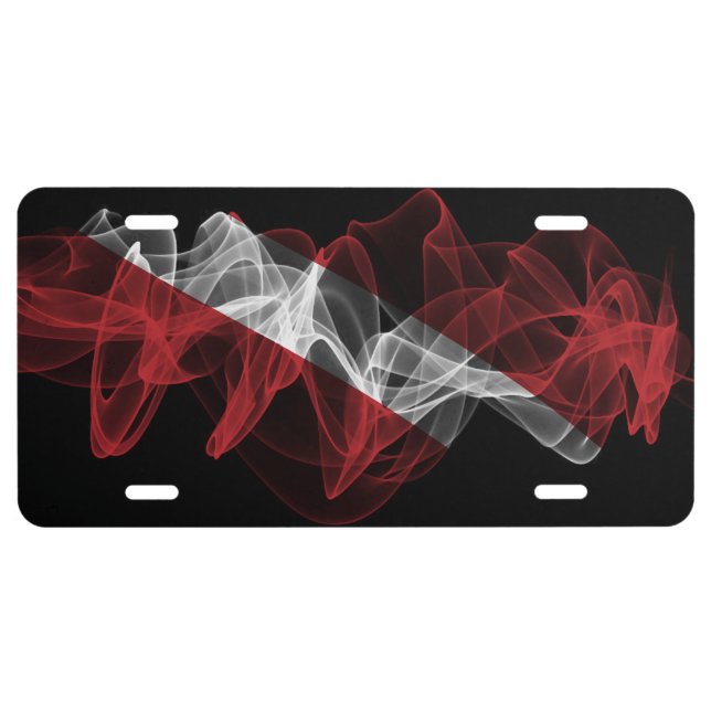 Diver Down Flag, Scuba flag, Smoke Flag License Plate (Front)