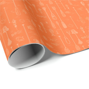 Diver Down Wrapping Paper - Orange on Orange