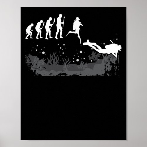 Diver Evolution  Scuba Diving Diver Poster