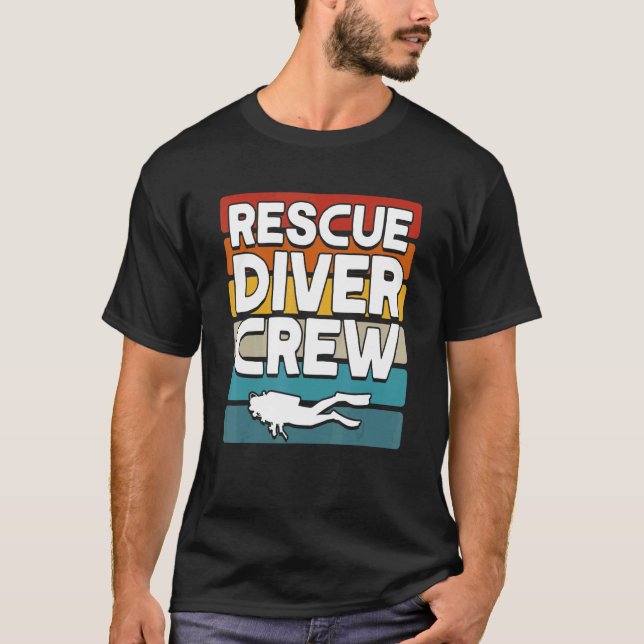 Diver Flag Rescue Diver Crew Scuba T-Shirt (Front)