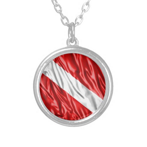 Diver Flag Silver Plated Necklace