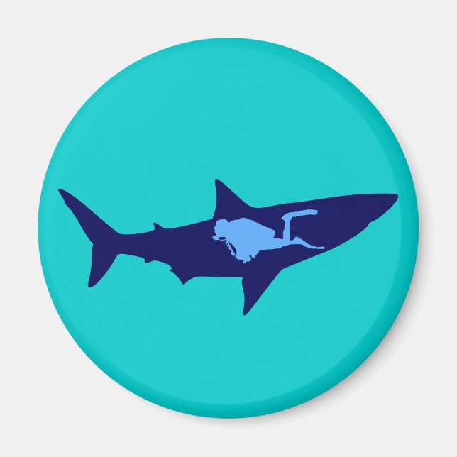 Diver Hai diver shark Magnet (Front)