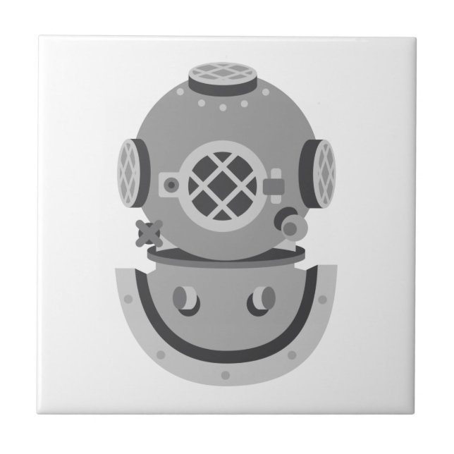 Diver Helmet Ceramic Tile (Front)