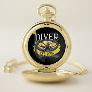 Diver Life Scuba Diving Pocket Watch