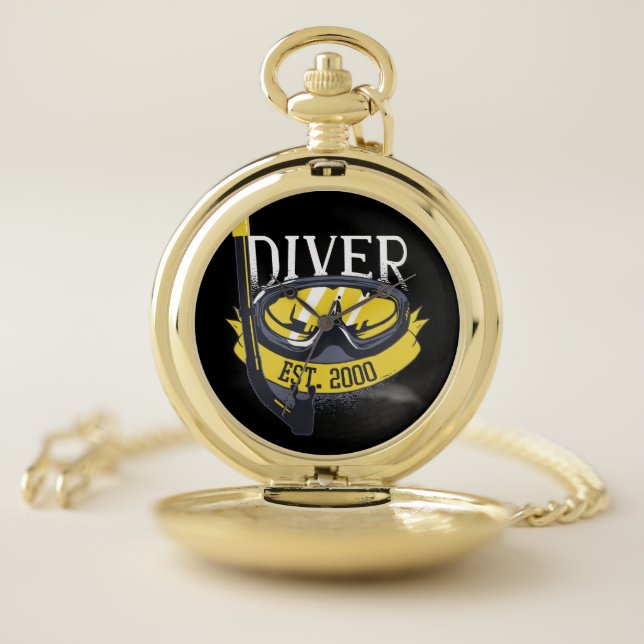 Diver Life Scuba Diving Pocket Watch (Inside)