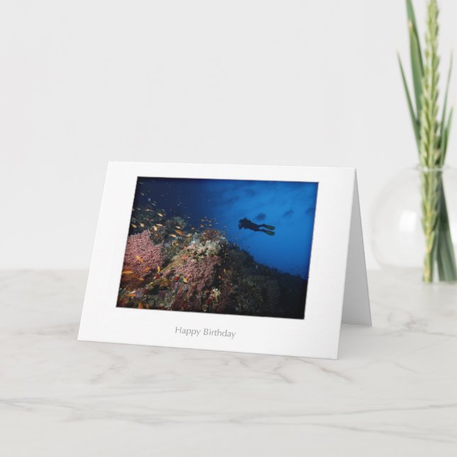 Diver on a Reef Birthday Card (Front)