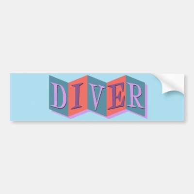 Diver (retro sign) bumper sticker