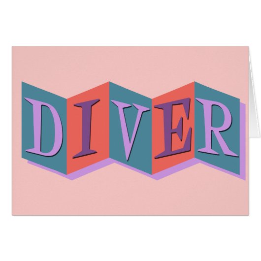 Diver (retro sign) cards (Front Horizontal)