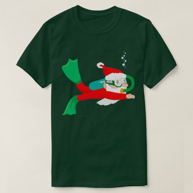 Diver Santa Claus Scuba Diving Christmas Gift 2 T-Shirt (Design Front)