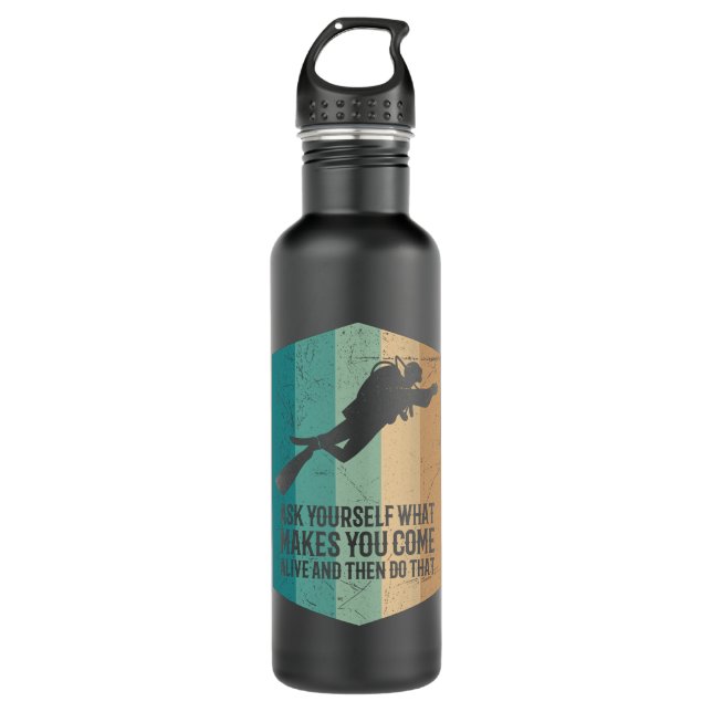 Diver Sayings Scuba Diver Apparel Dive Instructor Stainless Steel Water Bottle (Front)