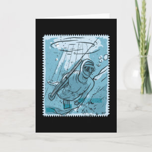 Diver Spear Fishing Spearfishing Diving Gift Dad Card