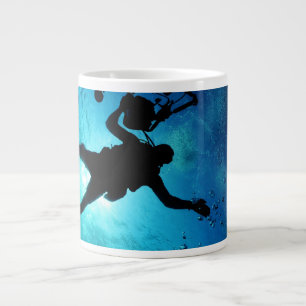 Diver underwater giant coffee mug