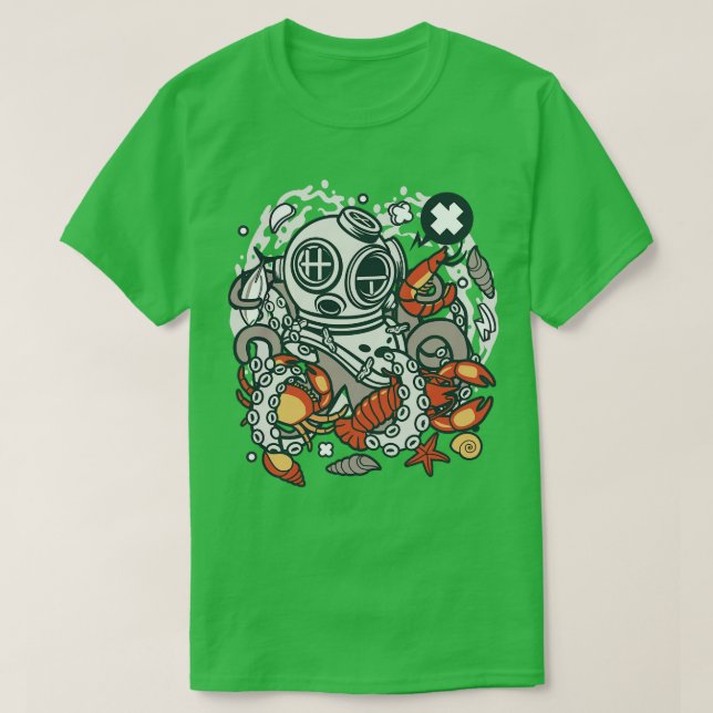 Diver Underwater World  T-Shirt (Design Front)