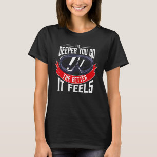 Diver With Diving Goggles And Michigan Diving Flag T-Shirt