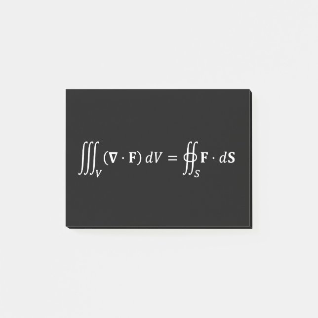 divergence theorem equation, math basics post-it notes (Front)