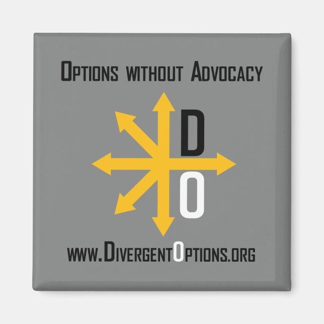 Divergent Options Square Magnet (Front)