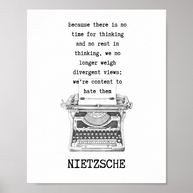 Divergent views philosophy quote NIETZSCHE Poster (Front)