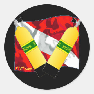 Divers Den-Flags Classic Round Sticker