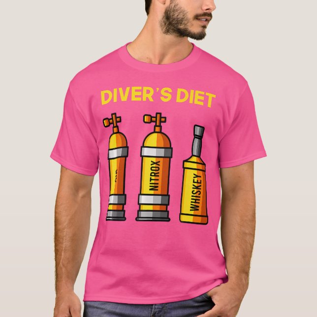 Divers Diet Whiskey Lover Scuba Diver Apparel Funn T-Shirt (Front)