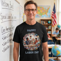 Diverse Educators Patriotic Labor Day Team Art