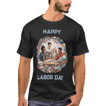 Diverse Educators Patriotic Labor Day Team Art