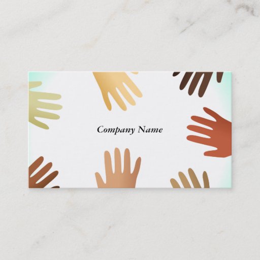 Customizable Diverse Hands, Company Name Business Card