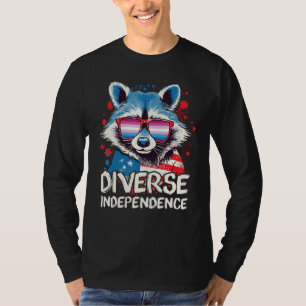 Diverse Independence  Raccoon Bigender Sunglasses  T-Shirt