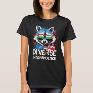 Diverse Independence Raccoon Neutrois Sunglasses T-Shirt