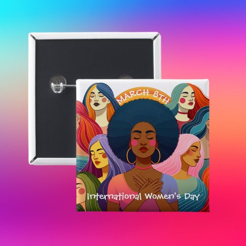 Diverse International Womens Day  Button