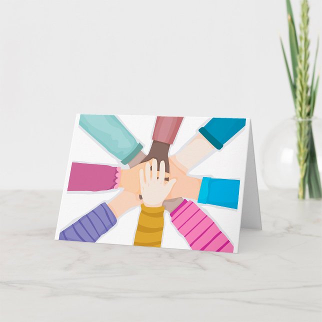 Diverse Kids Hands Unity Circle Card (Creator Uploaded)
