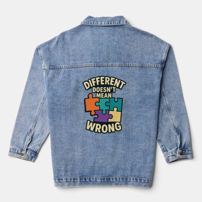Diversity Acceptance T-Shirt – Embrace Uniqueness  Denim Jacket (Back)