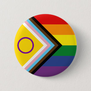 Diversity and Inclusion Progress Pride Flag Button
