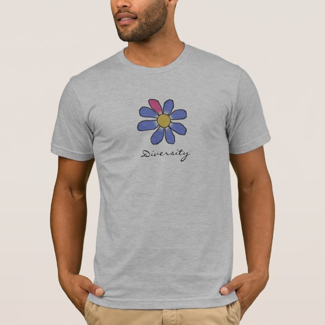 Diversity Blue Flower T-Shirt (Front)