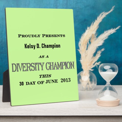 Diversity Champion Plaque