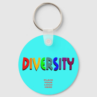 Diversity Custom Cyan Keychain