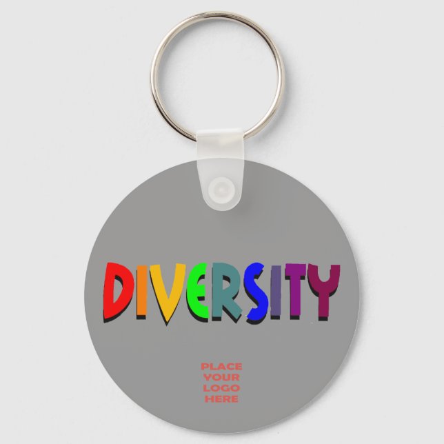 Diversity Custom Gray Keychain (Front)