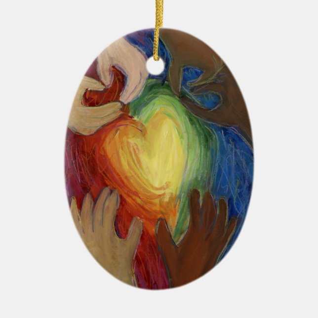 Diversity DEI Hearts Holiday Gift Ornaments (Front)