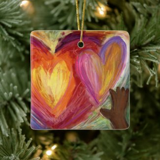 Diversity DEI Hearts Holiday Gift Ornaments