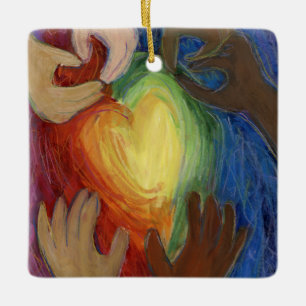 Diversity DEI Hearts Holiday Gift Ornaments