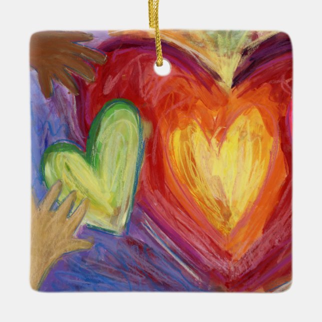 Diversity DEI Hearts Holiday Gift Ornaments (Front)