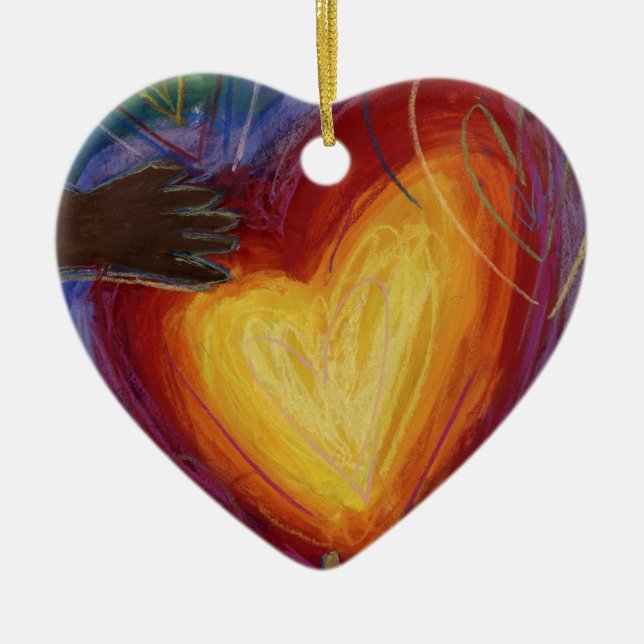 Diversity DEI Hearts Holiday Love Gift Ornament (Front)