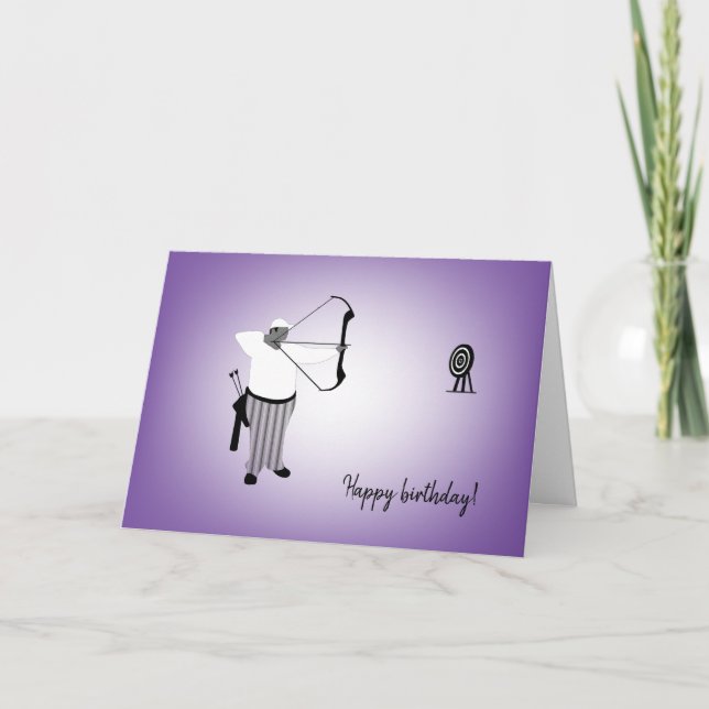 Diversity Designs Curvy Boy Archer Birthday Card (Front)