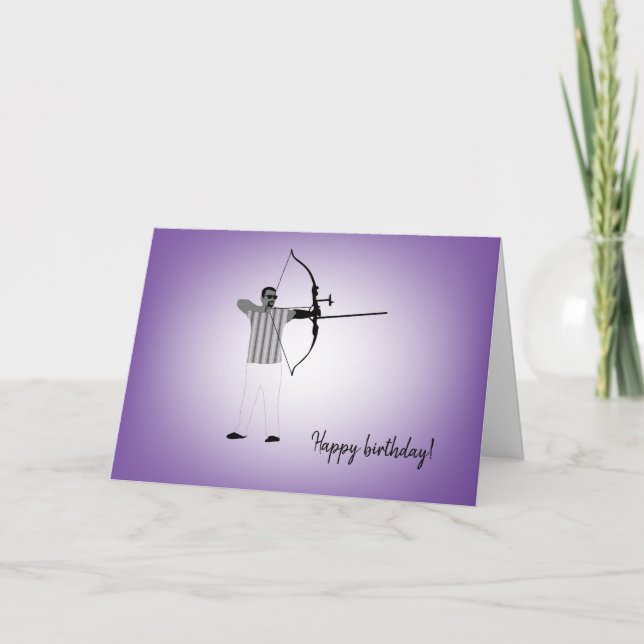 Diversity Designs Man Pararcher Birthday Card (Front)